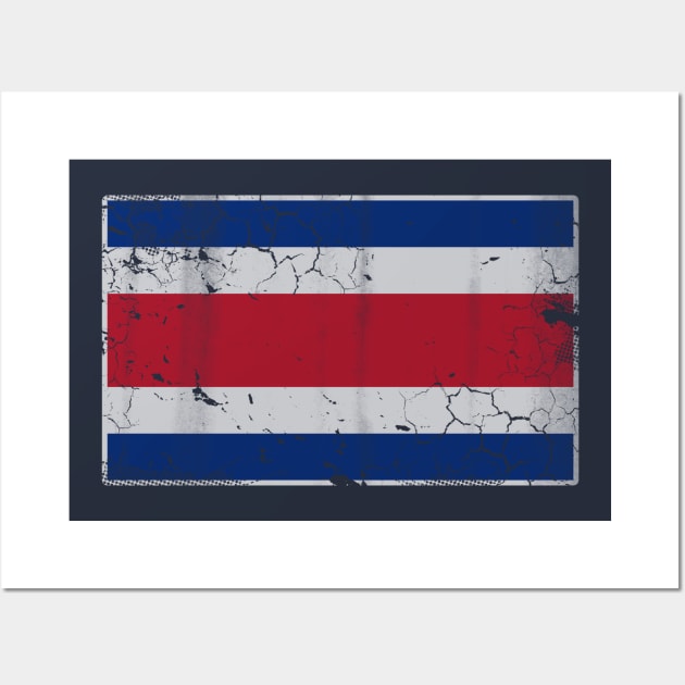 Vintage Costa Rica Flag Costa Rican Tico Wall Art by E